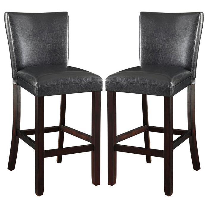 Alberton Upholstered Bar Stools Black and Cappuccino (Set of 2)