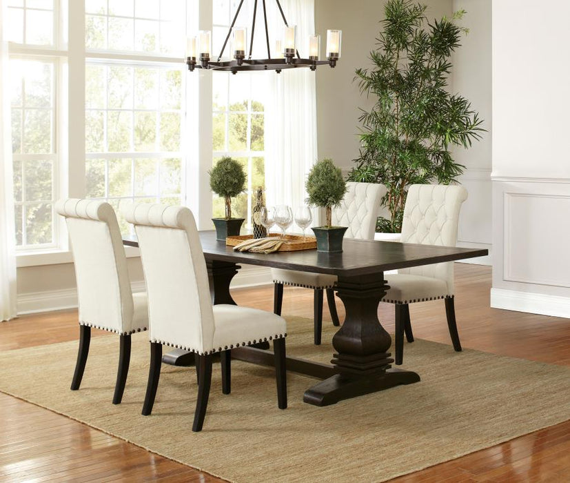 Parkins 5-Piece Dining Room Set Rustic Espresso and Beige