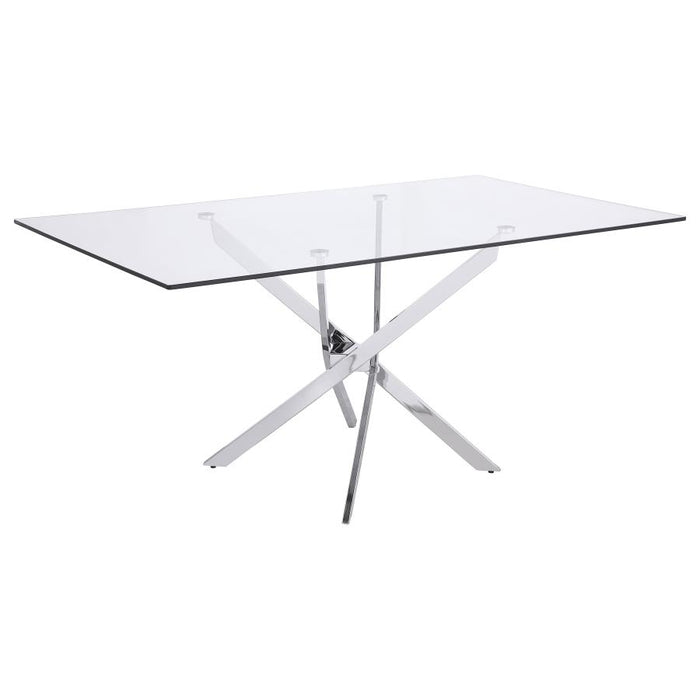 Carmelo Rectangular 66-inch Glass Top Dining Table