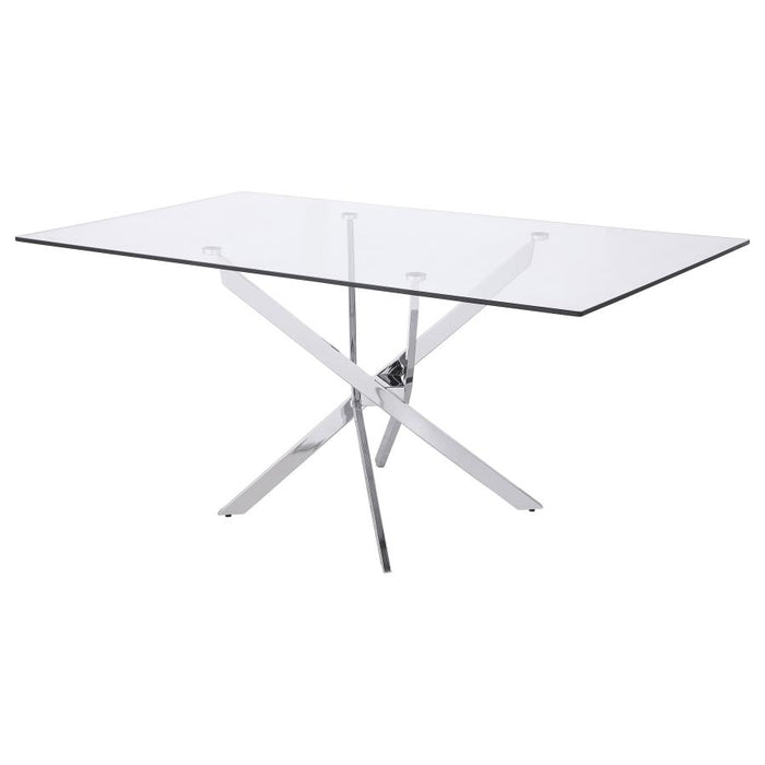 Carmelo Rectangular 66-inch Glass Top Dining Table