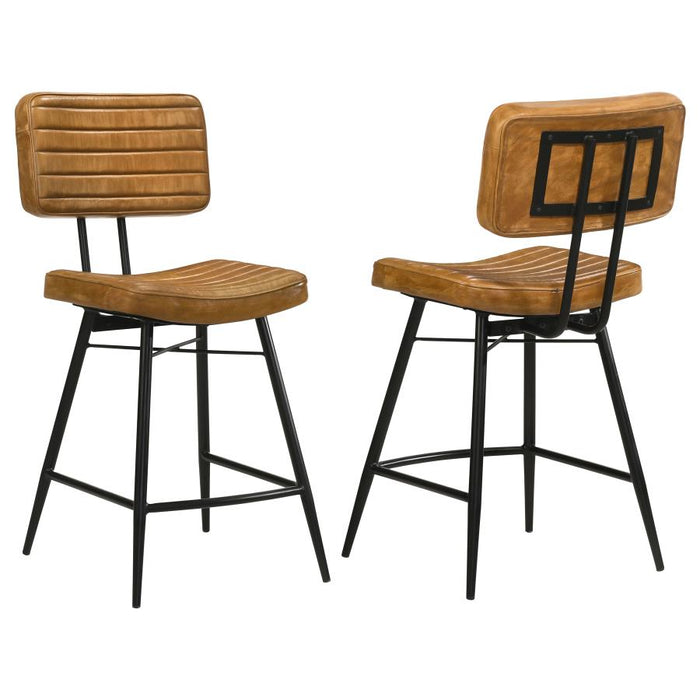 Partridge Upholstered Counter Height Stools with Footrest (Set of 2)