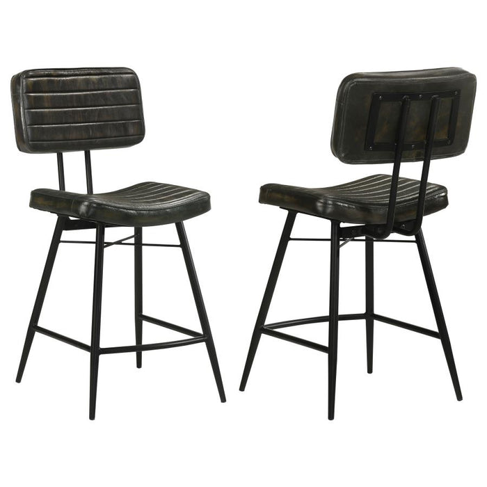 Partridge Upholstered Counter Height Stools with Footrest (Set of 2)