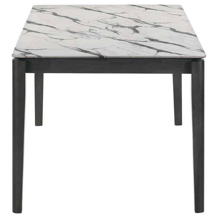 Stevie Rectangular Faux Marble Top Dining Table