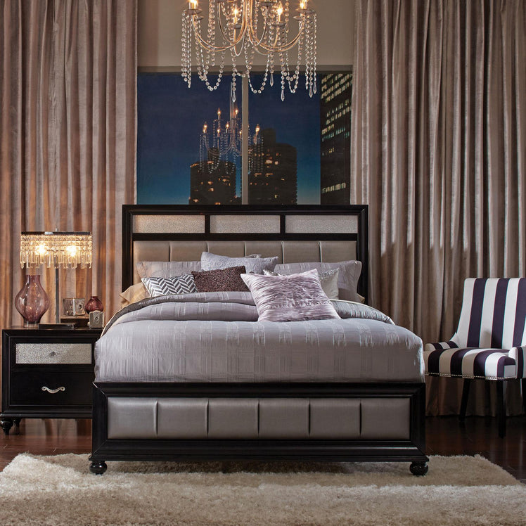 Barzini Upholstered Panel Bed Black