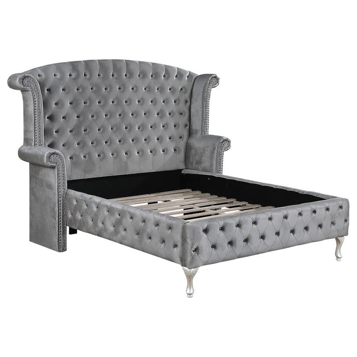 Deanna Upholstered Tufted Bed Gray