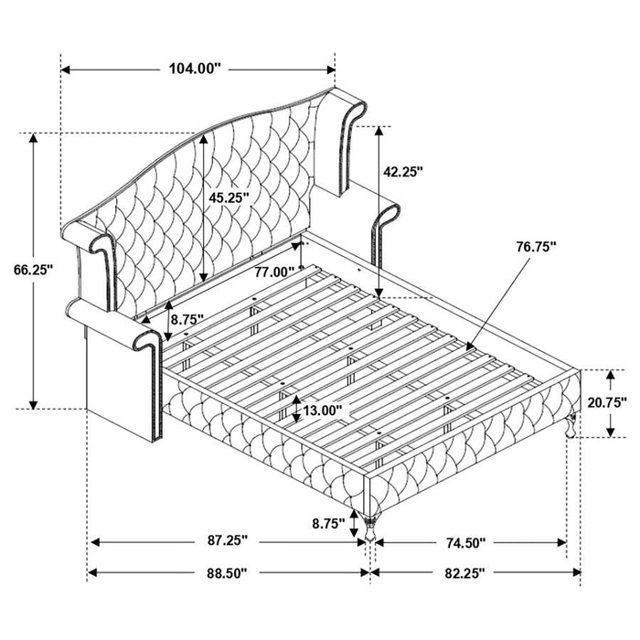 Deanna Upholstered Tufted Bed Gray