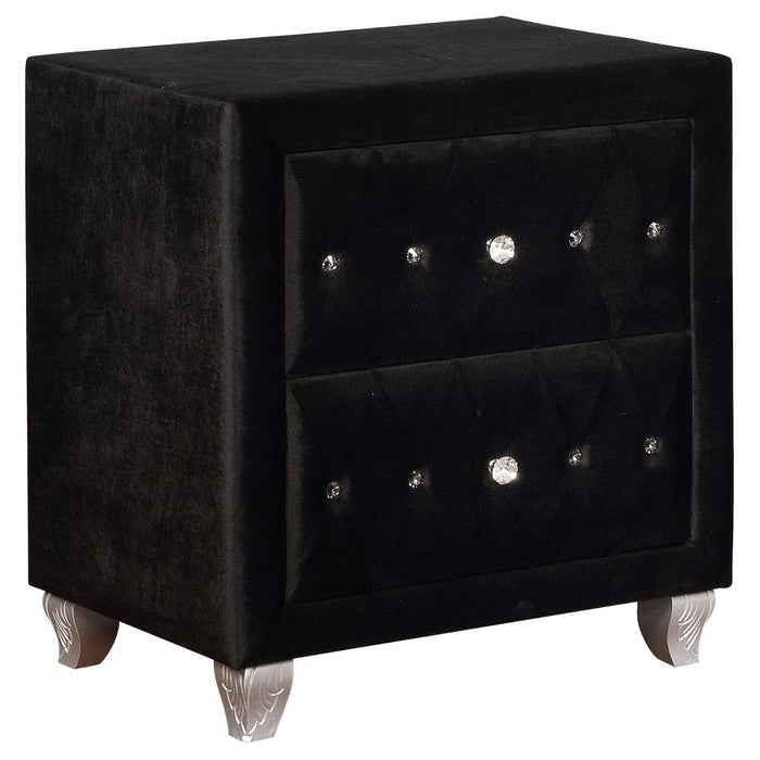 Deanna Upholstered Tufted Bedroom Set Black