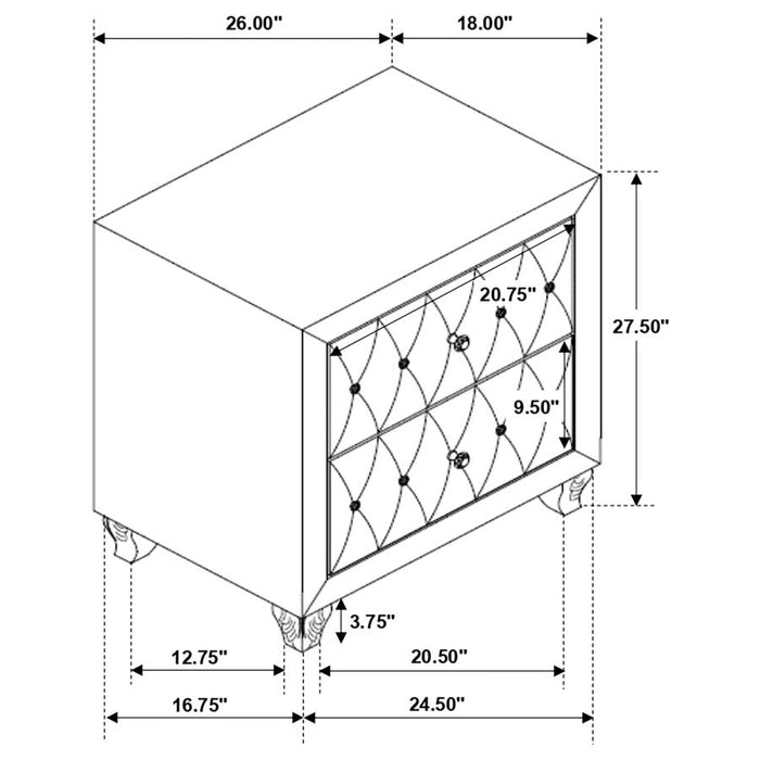 Deanna 2-drawer Nightstand