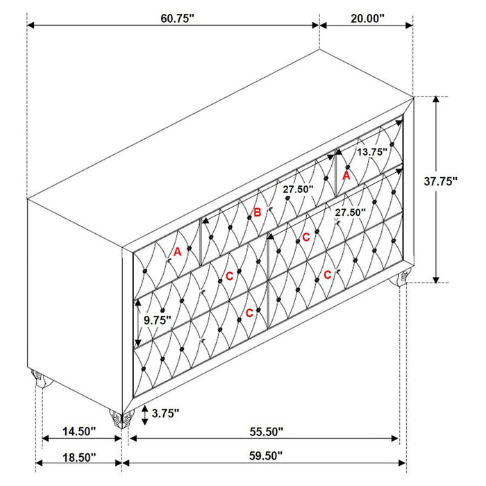 Deanna 7-drawer Dresser
