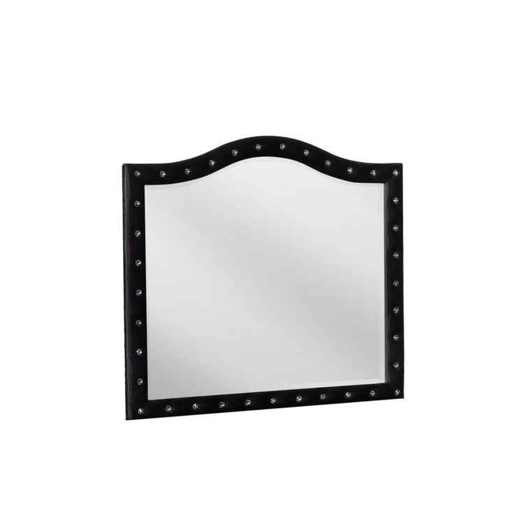 Deanna Button Tufted Mirror Black - Dream Decor