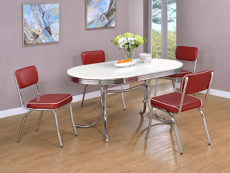 Retro 5-Piece Oval Dining Set - Vintage Vibe