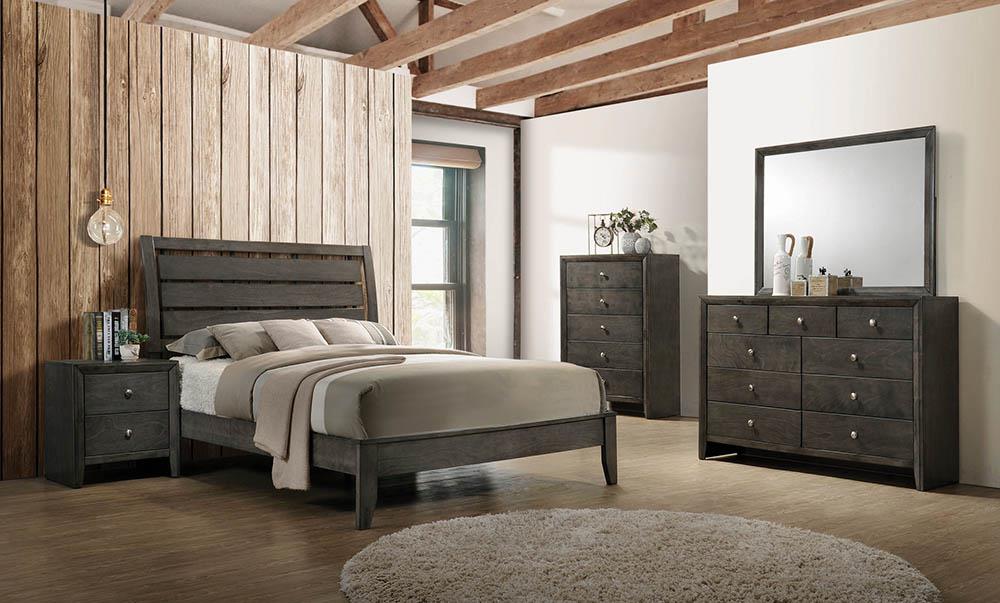 Serenity 3-piece Sleigh Bedroom Set Mod Grey