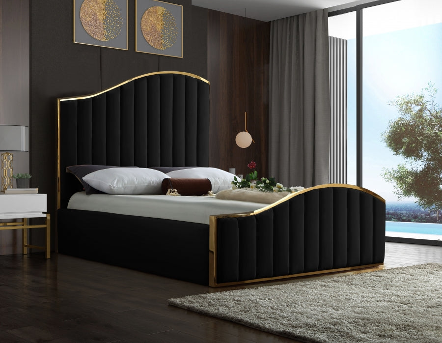 Cama tamaño queen Jolie Navy Velvet (3 cajas)