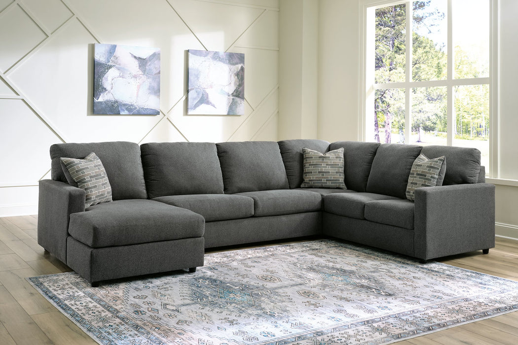 Edenfield 3-Piece Sectional with Chaise Charcoal