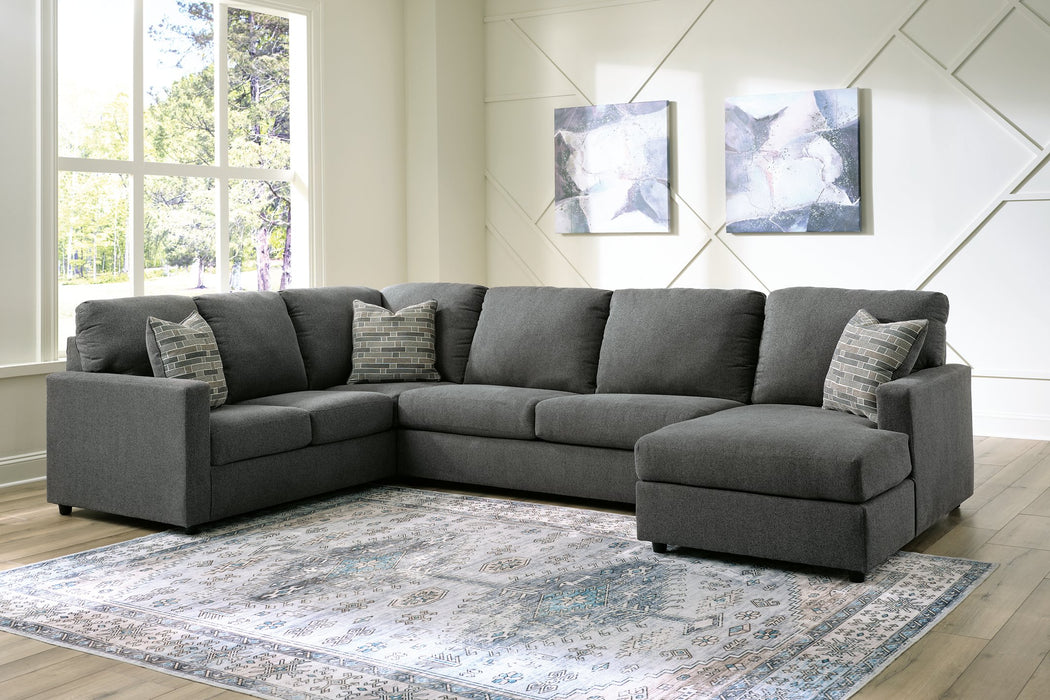 Edenfield 3-Piece Sectional with Chaise Charcoal