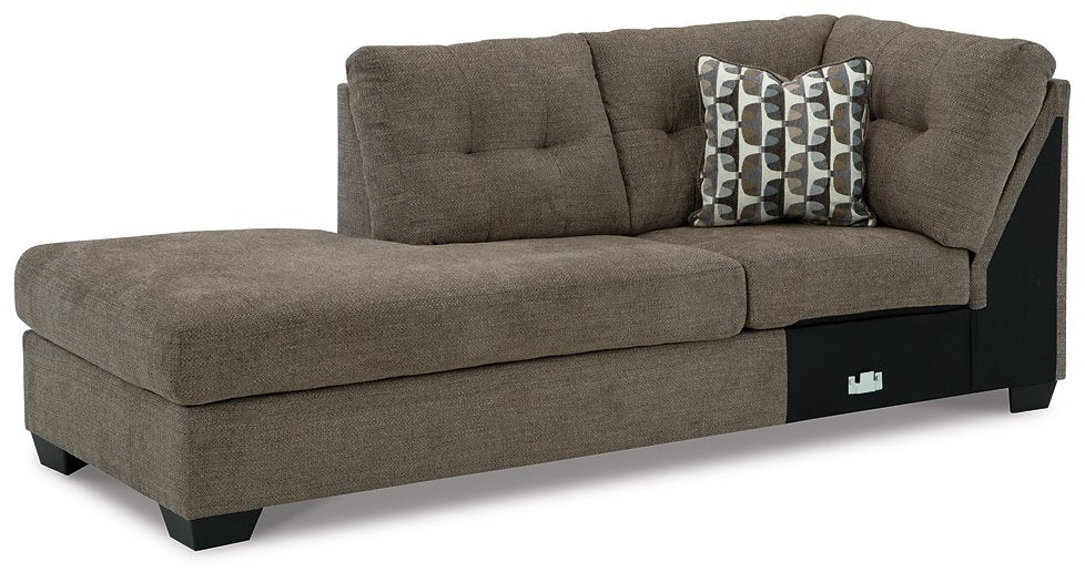 Mahoney Chocolate 2-Piece Sectional with Chaise