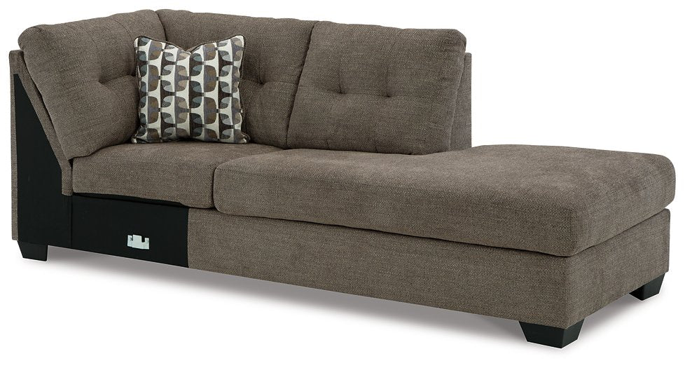 Mahoney Chocolate 2-Piece Sectional with Chaise