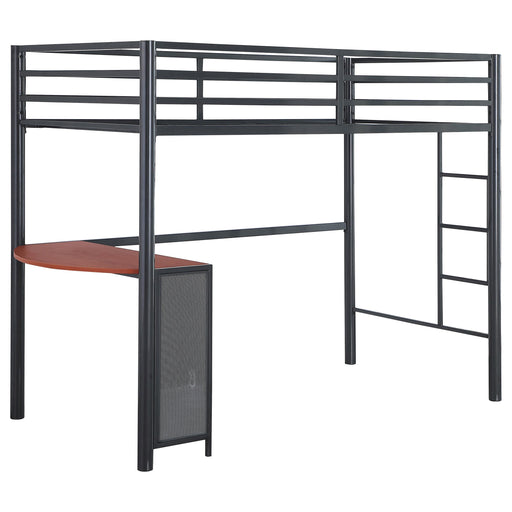 Fisher Twin Workstation Loft Bed Gunmetal image