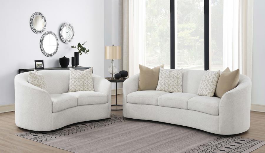 Rainn Upholstered Tight Back Living Room Set Latte