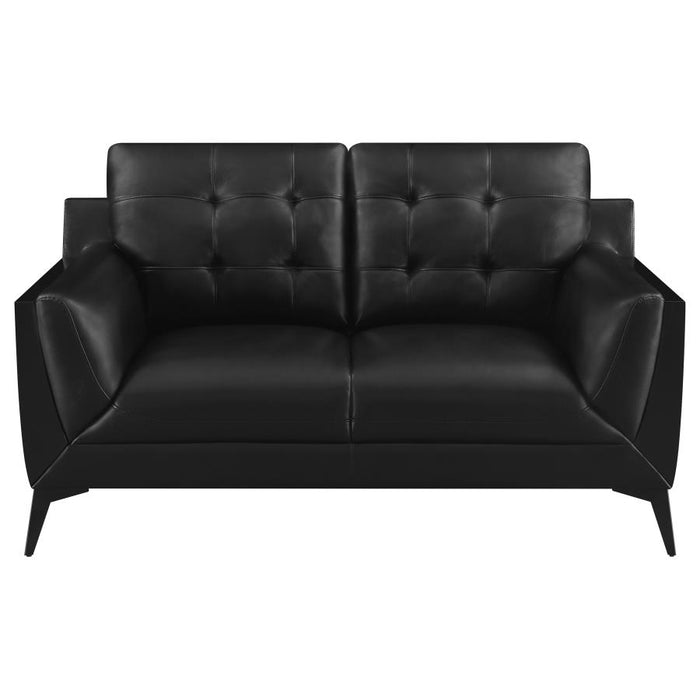 Moira Upholstered Wedge Arm Tufted Loveseat