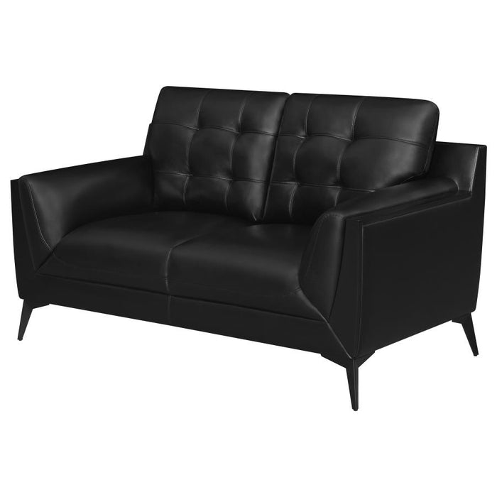 Moira Upholstered Wedge Arm Tufted Loveseat