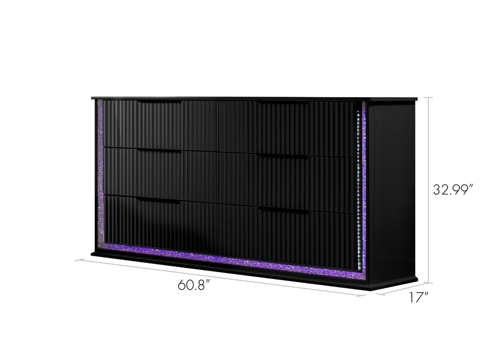 Pallas LED Dresser in Black - Modern LED Design