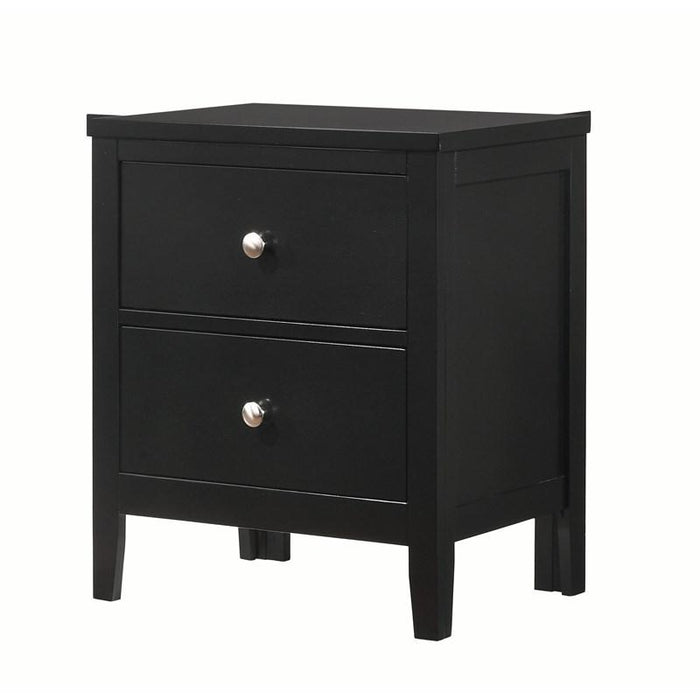 Carlton 2-Drawer Nightstand Black