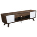 Alvin 2-drawer TV Console Dark Walnut and Glossy White image