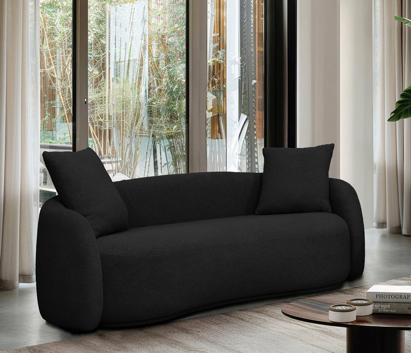 Meridian Curved Black Loveseat