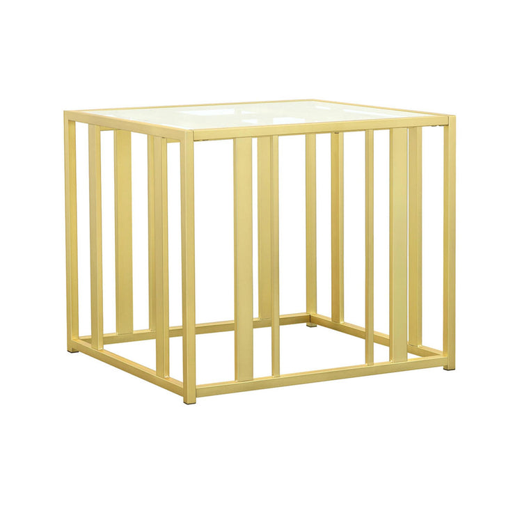 Mesa auxiliar con estructura de metal Adri en latón mate