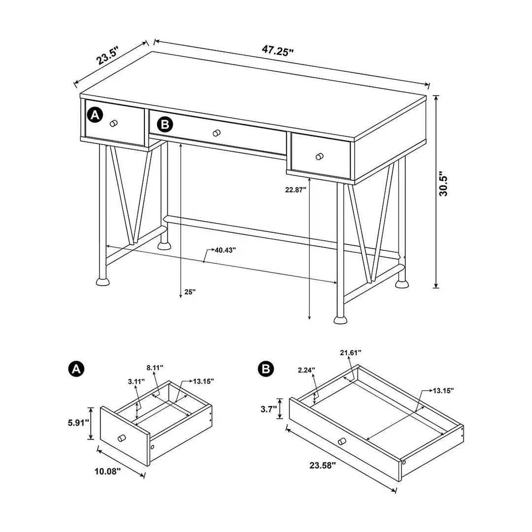 Analiese 3-drawer Writing Desk
