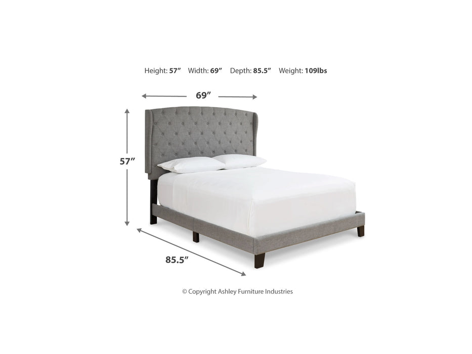 Vintasso Queen Upholstered Bed with Button Tufting