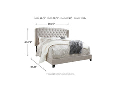 Jerary Queen Upholstered Bed with Tufted Headboard and Shelter Wing
