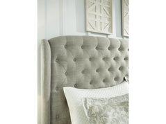 Jerary Queen Upholstered Bed with Tufted Headboard and Shelter Wing