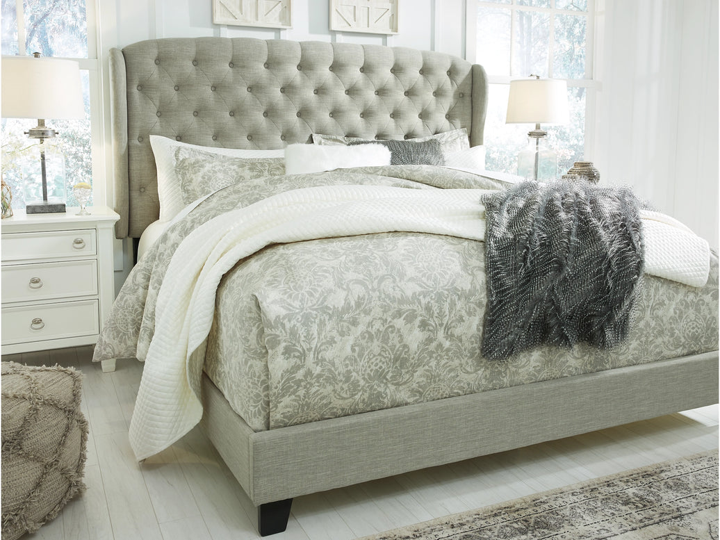 Jerary Queen Upholstered Bed with Tufted Headboard and Shelter Wing