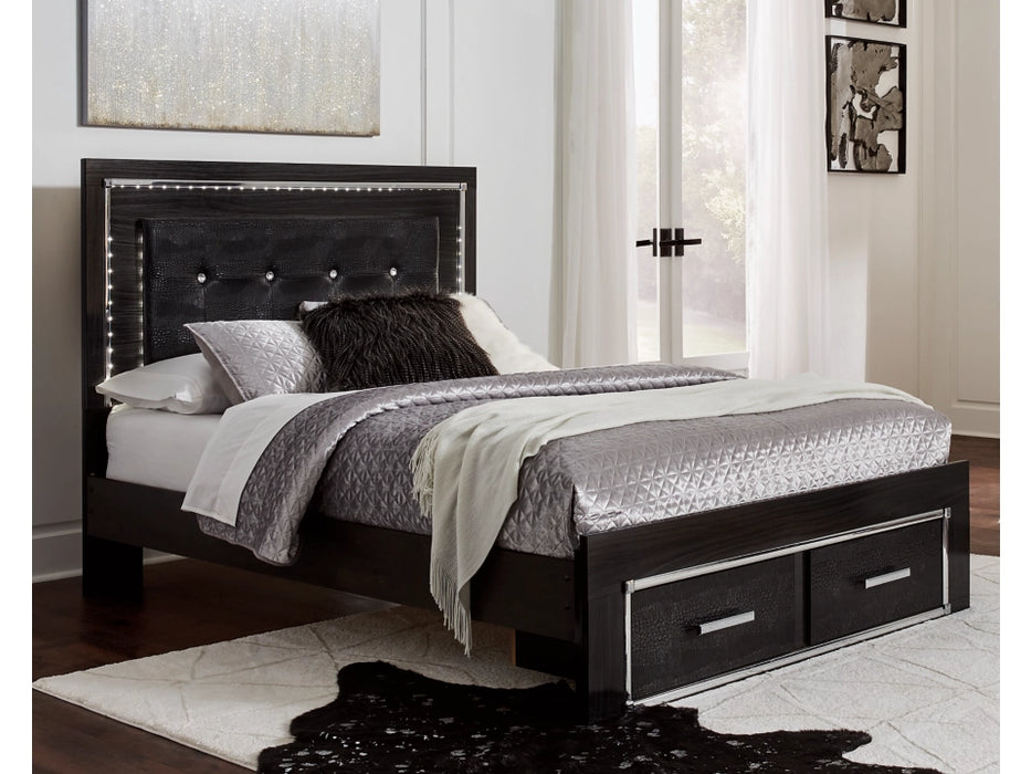 Kaydell Black Upholstered Bed