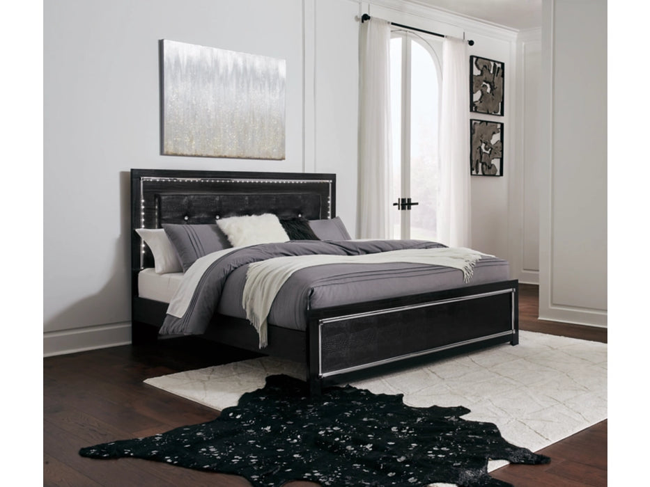 Kaydell Black Upholstered Bed