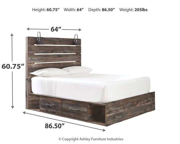 Drystan Bed with 2 Storage Drawers