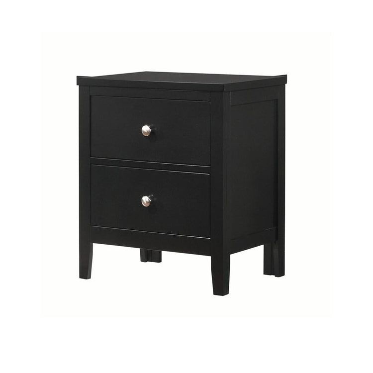 Carlton 2-Drawer Nightstand Black