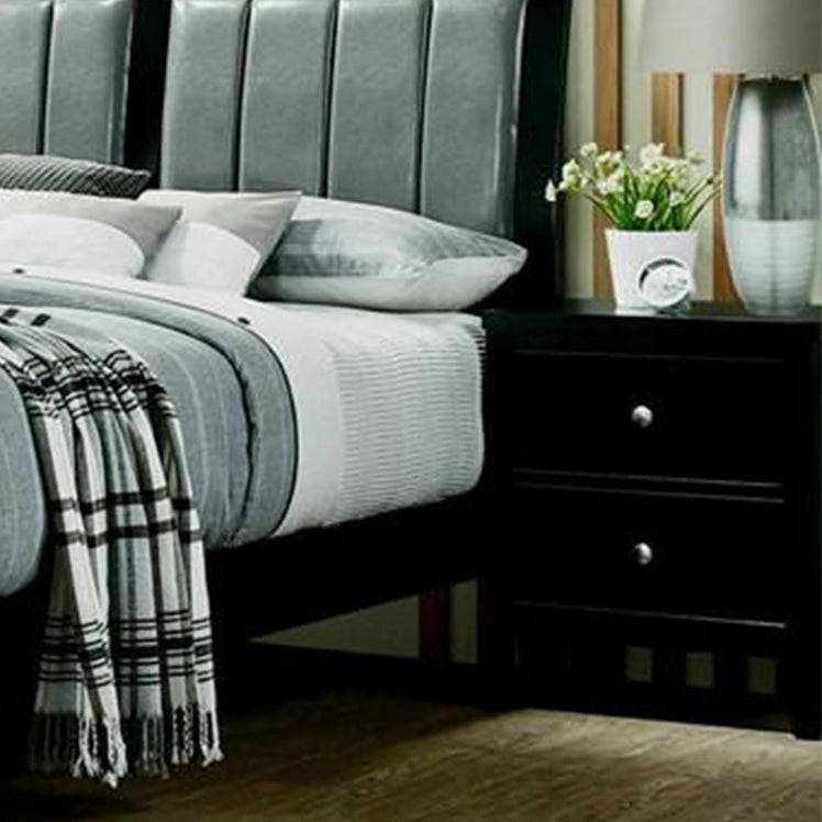 Carlton 2-Drawer Nightstand Black