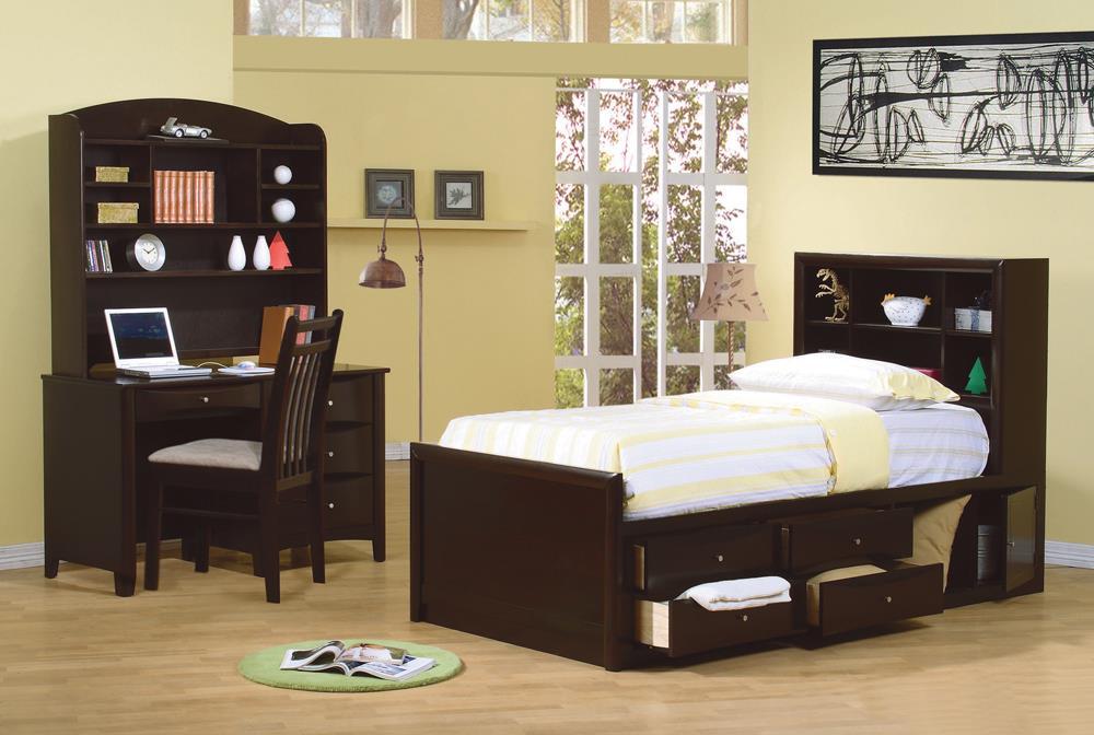 Phoenix Bookcase Bed with Underbed Storage Cappuccino