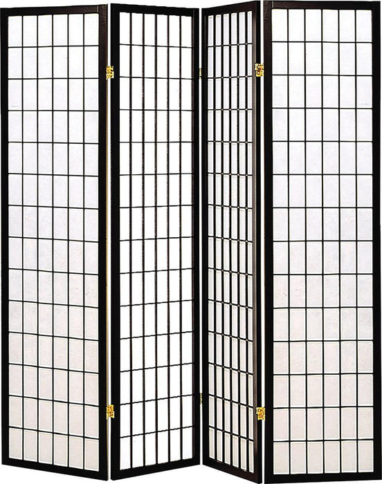 Roberto 4-panel Folding Screen Black and White