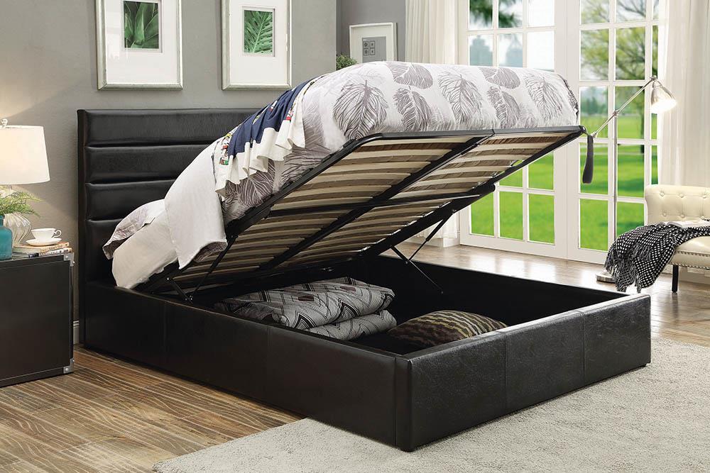 Riverbend Upholstered Storage Bed Black