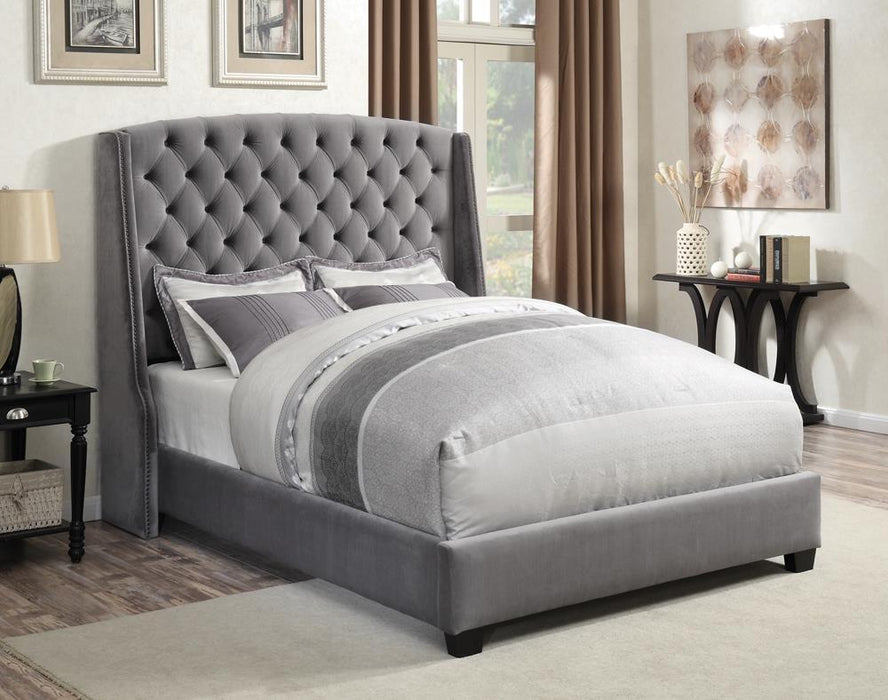 Pissarro Tufted Upholstered Bed Grey