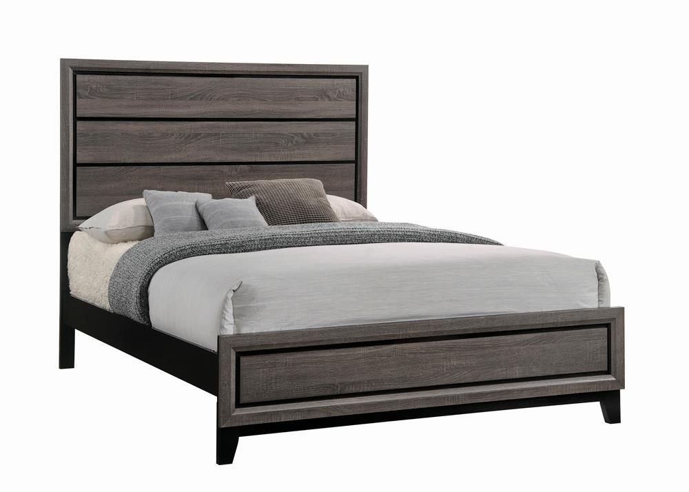Watson Panel Bed Grey Oak and Black