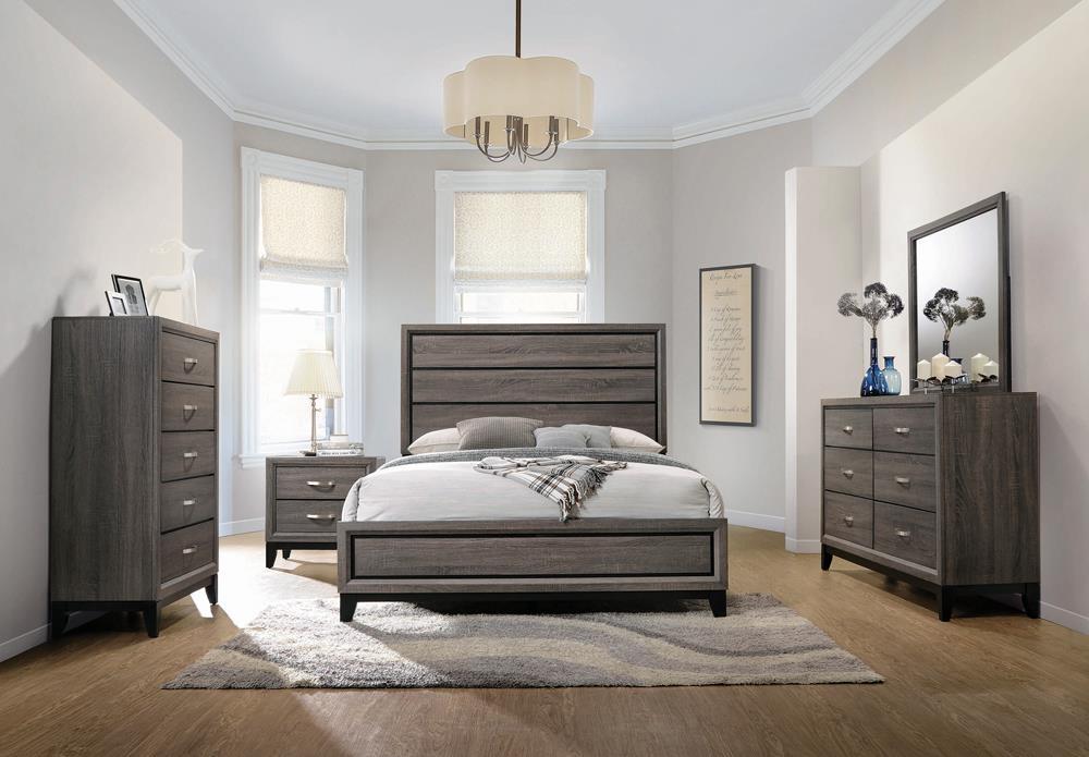 Watson Panel Bed Grey Oak and Black