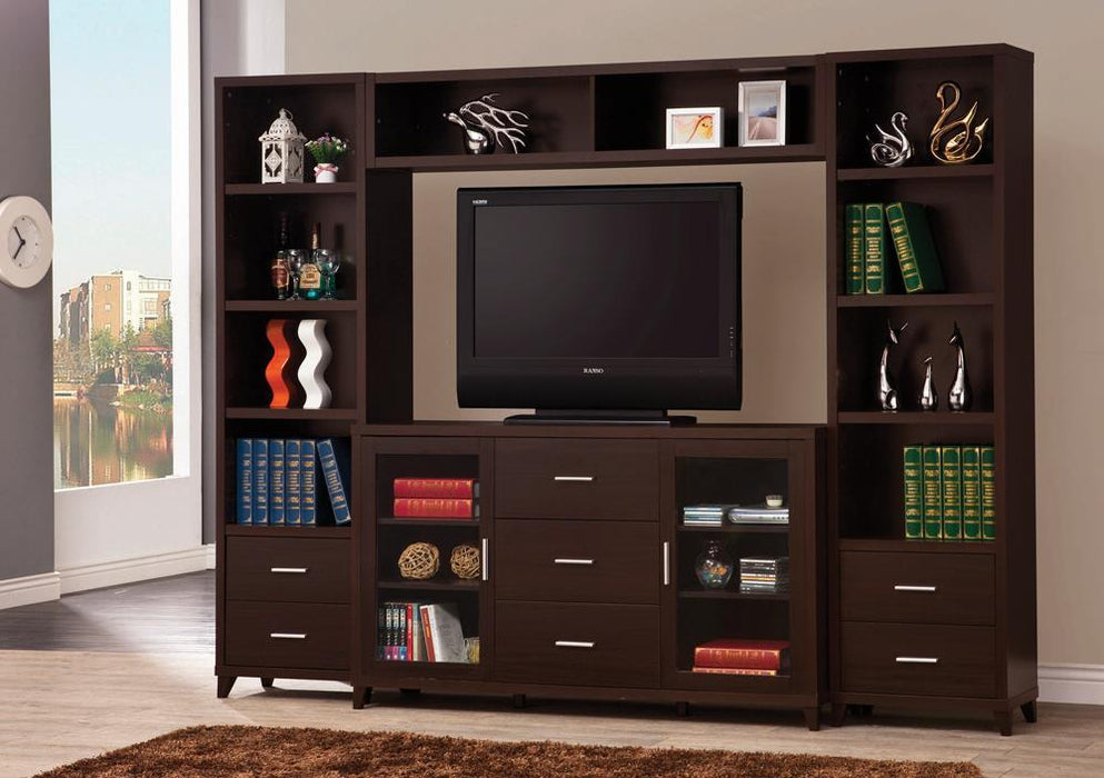 Lewes 2-door TV Stand with Adjustable Shelves Cappuccino