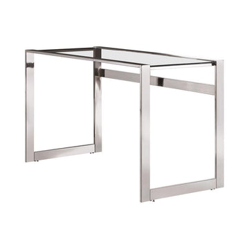 Hartford Glass Top Writing Desk Chrome - Dream Decor