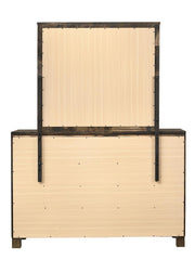 Espejo de tocador rectangular Woodmont en marrón dorado rústico