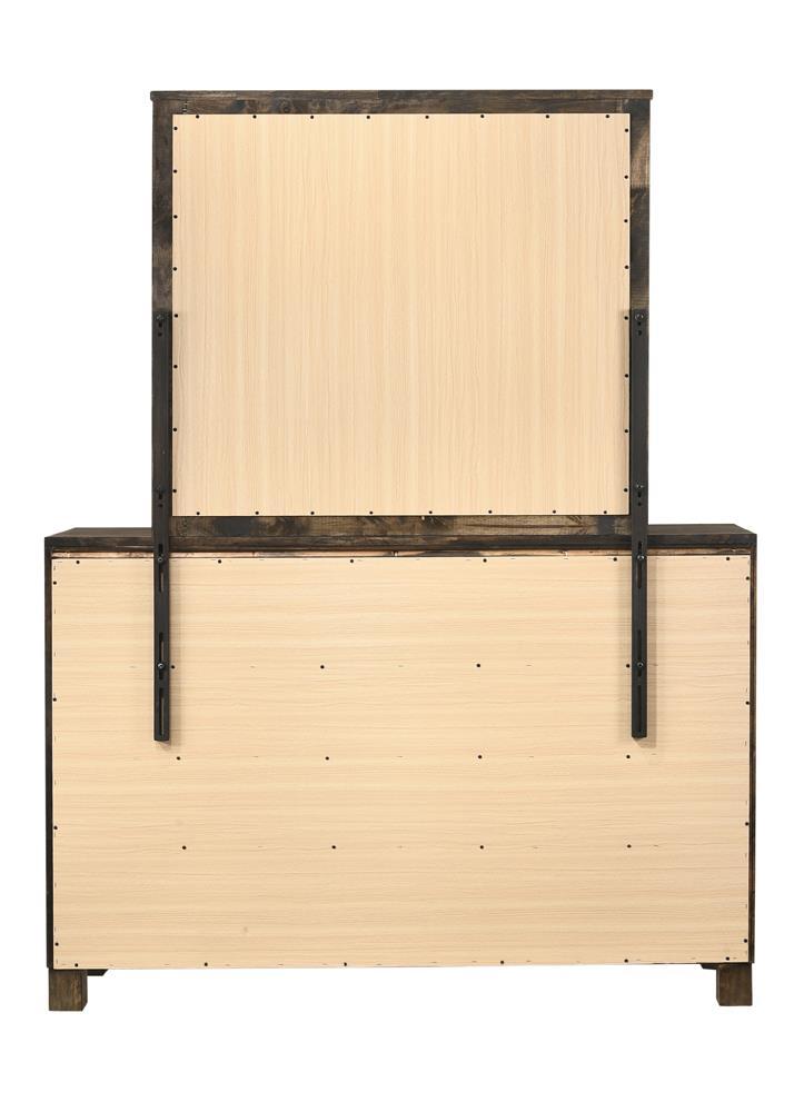 Espejo de tocador rectangular Woodmont en marrón dorado rústico